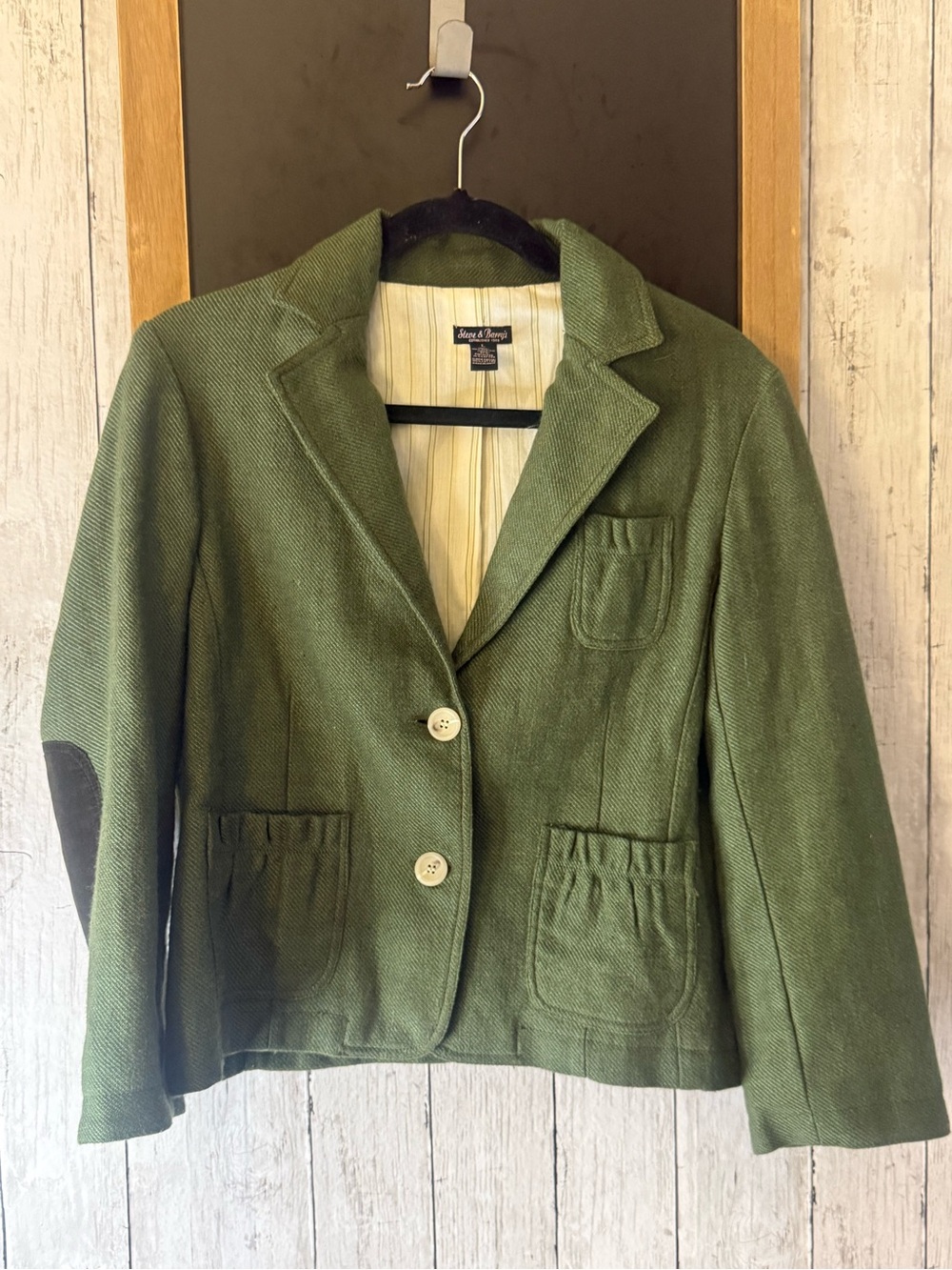 The Steve & Barry large Olive Green Acrylic Knit Corduroy Elbow Patches